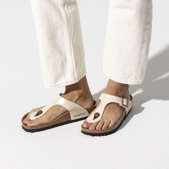 Birkenstock Gizeh Birko-Flor Thong Sandal Graceful Pearl White EU 36 US 5- 5.5 R - Picture 1 of 14